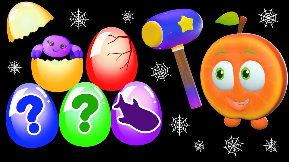 Colorful Easter Eggs song with Funky Fruits